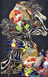 Zebra-raitaisten kalojen fantasia tekijältä Kostyantin Malginov
