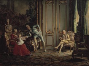 Sisustus menneeltä vuosisadalta. Kohtaus Christian VII:n hovista tekijältä Kristian Zahrtmann