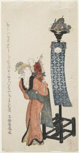 Äiti ja osoittava vauva, 1700-luvun loppu - 1800-luvun alku tekijältä Kubo Shunman