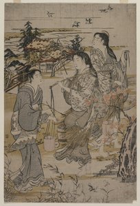 Naiset suolasäiliöillä, Noda Tama -joki Mutsun maakunnassa, 1780-luvun lopulla. tekijältä Kubo Shunman