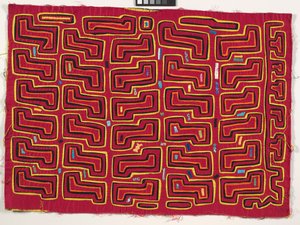 Shirt Panel (mola), n. 1950 (applikoitu puuvilla) tekijältä Kuna Indian Culture