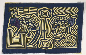 Shirt Panel (mola), n. 1950 (applikoitu puuvilla) tekijältä Kuna Indian Culture