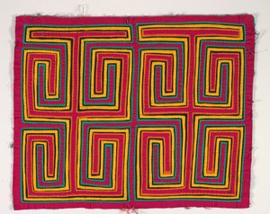 Shirt Panel (mola), n. 1950 (applikoitu puuvilla) tekijältä Kuna Indian Culture