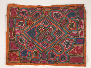 Shirt Panel (mola), n. 1950 (applikoitu puuvilla) tekijältä Kuna Indian Culture