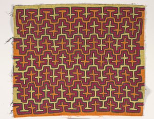 Shirt Panel (mola), n. 1950 (applikoitu puuvilla) tekijältä Kuna Indian Culture