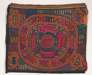 Paitapaneeli (mola) (applikoitu puuvilla) tekijältä Kuna Indian Culture