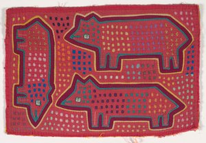 Paitapaneeli (mola) (applikoitu puuvilla) tekijältä Kuna Indian Culture
