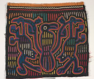 Paitapaneeli (mola) (applikoitu puuvilla) tekijältä Kuna Indian Culture