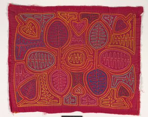 Paitapaneeli (mola) (applikoitu puuvilla) tekijältä Kuna Indian Culture