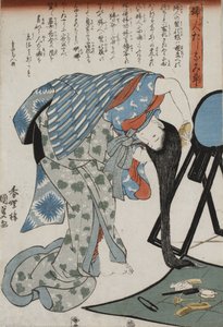 Nainen kampaa hiuksiaan, 1847.