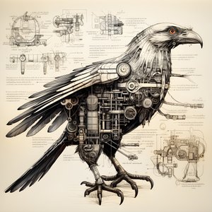Da Vinci 2:n höyrymekaaniset lintupiirrokset