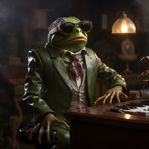 Elton John sammakona aurinkolaseilla ja pianolla 2