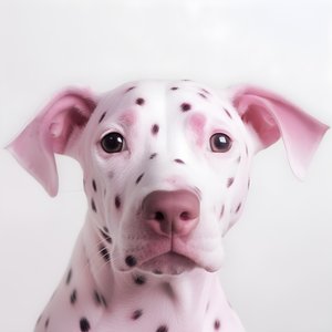 Kiehtova lähikuva sian vaaleanpunaisesta valkoisista eläinten dalmatialaispilkuista moiré-kuviossa 3