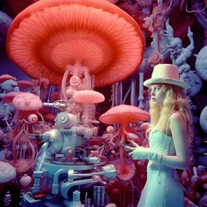 Superresoluutioinen elektronimikroskooppikuva naisesta David LaChapelle 4:n taiteelliseen tyyliin