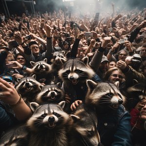 lauma täynnä pesukarhuja rock-esityksessä 2