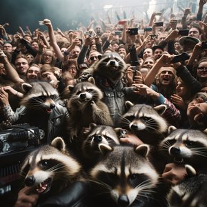 lauma täynnä pesukarhuja rock-esityksessä 3