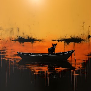 lehmä veneessä järvellä 4