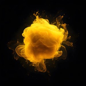 keltainen energiamöykky mustalla taustalla 3