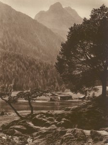 Lautersee lähellä Mittenwaldia ja Wetterstein-vuoret; Lauter-See lähellä Mittenwaldia ja Wetterstein-vuoret (m/w kuva) tekijältä Kurt Hielscher