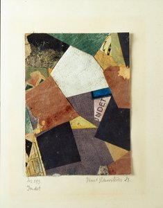 Kurt Schwittersin (1887-1948) Merz 293 -kollaasi 1921 Yksityinen kokoelma tekijältä Kurt Schwitters