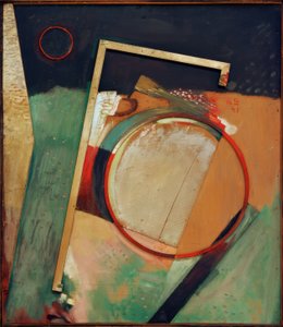 Nimetön (kuva sormuksella ja kehyksellä) tekijältä Kurt Schwitters