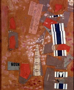 Kurt Schwittersin (1887-1948) valkoinen karnevaalikollaasi 1946 Yksityinen kokoelma tekijältä Kurt Schwitters