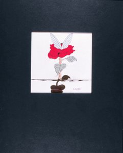 Blossoming Angel, 2005 (värikynä ja musta muste paperille)