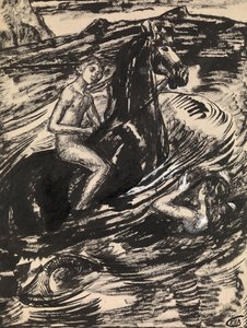 Kuvitus Mihail Lermontovin vuoroveden prinsessalle tekijältä Kuzma Sergeevich Petrov Vodkin