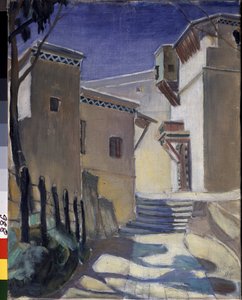 Kasbah (Casbah), Alger (Casbah, Algiers) - Kuzma Sergeevich Petrov Vodkin (Petrov-Vodkin) maalaus (Kouzma Petrov Vodkine) (Petrov-Vodkine) (1878-1939), öljy kankaalle tekijältä Kuzma Sergeevich Petrov Vodkin