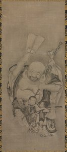 Hotei taolaisten kuolemattomien kanssa: Hotei, n. 1575-1600. tekijältä Kyūseki Tomonobu