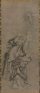 Hotei Daoist Immortalsin kanssa: Immortal kurpitsan ja lohikäärmeen kanssa, c. 1575-1600. tekijältä Kyūseki Tomonobu