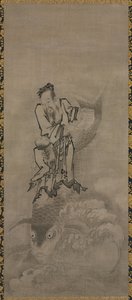Hotei taolalaisten kuolemattomien kanssa, 1600-luvun loppu - 1700-luvun alku. tekijältä Kyūseki Tomonobu