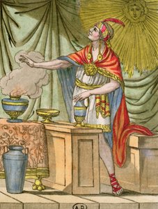 Muinainen perulainen pappi, Jules Grasset de Saint-Sauveurin (1757-1810) Encyclopedie des Voyages -teoksesta 1796