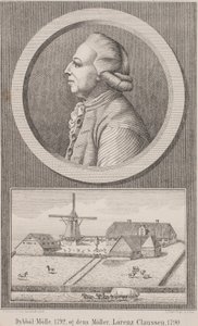 Dybbølin mylly, 1792, ja sen mylly Lorenz Claussen, 1790 tekijältä L. Nissen