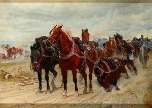 Patient Heroes, Royal Horse Artillery Gun Team toiminnassa, 1882 noin tekijältä Lady Butler