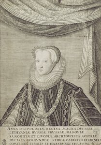 Anna Habsburg (1573-98) Puolan kuningatar, 1596 tekijältä Lambert Cornelis