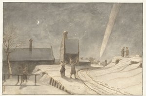 Häntätähti Alkmaarin yllä, 1681 tekijältä Lambert Doomer