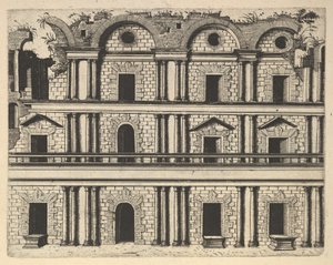 Palatsin julkisivun raunio [Palatium M. Agrippa] sarjasta Ruinarum variarum fabricaru..., 1554.