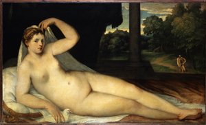 Venus (Venus). Lambert Sustrisin maalaus (1515 tai 1520-1591 jälkeen). Öljy kankaalle