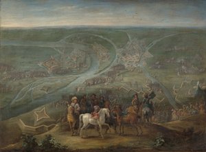 Ranskalaiset komentajat Rheinbergin piirityksessä, noin 1675 (öljy kankaalle). tekijältä Lambert de II Hondt