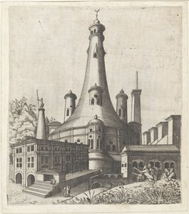 Gebouw met een half maan op het dak Piirustukset eri valmistajien raunioista ovat erittäin hyödyllisiä maalareille ja muille tämän tyyppisille taiteilijoille (sarjan nimi)