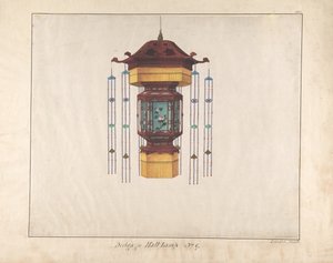 Suunnittelu Hall-valaisimelle nro 9, n. 1845. tekijältä Lamqua