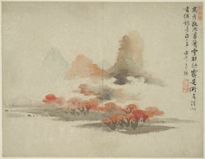 Maisema muinaisten mestareiden tyyliin: Gao Kegongin (1248-1310) jälkeen tekijältä Lan Ying