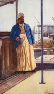 Egyptin kansa: Dragoman, Terguman (värilitografia). tekijältä Lance Thackeray