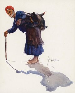 Egyptin kansa: Sakka (värilitografia). tekijältä Lance Thackeray