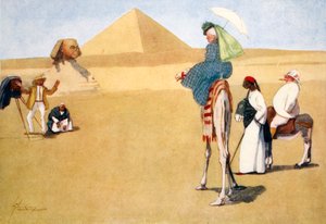 "Poseeraa pyramideissa", 1908.