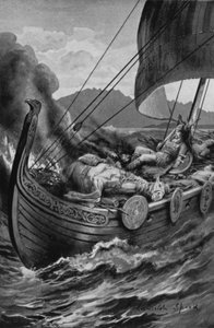 Viikinkien hautajaiset (litho)