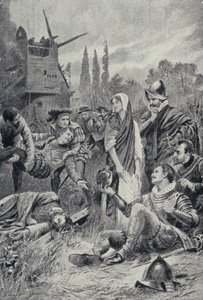 Sir Philip Sidney Zutphenin taistelussa (litho) tekijältä Lancelot Speed