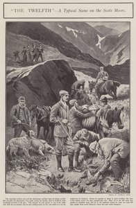 "Kahdestoista" - tyypillinen kohtaus Scots Moors (litho) tekijältä Lancelot Speed