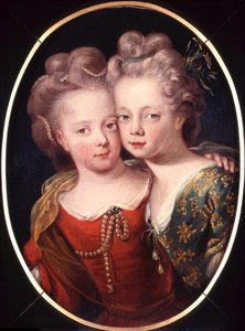 Isabella Charlotten ja Sophia Hedwigin kaksoismuotokuva lapsina.